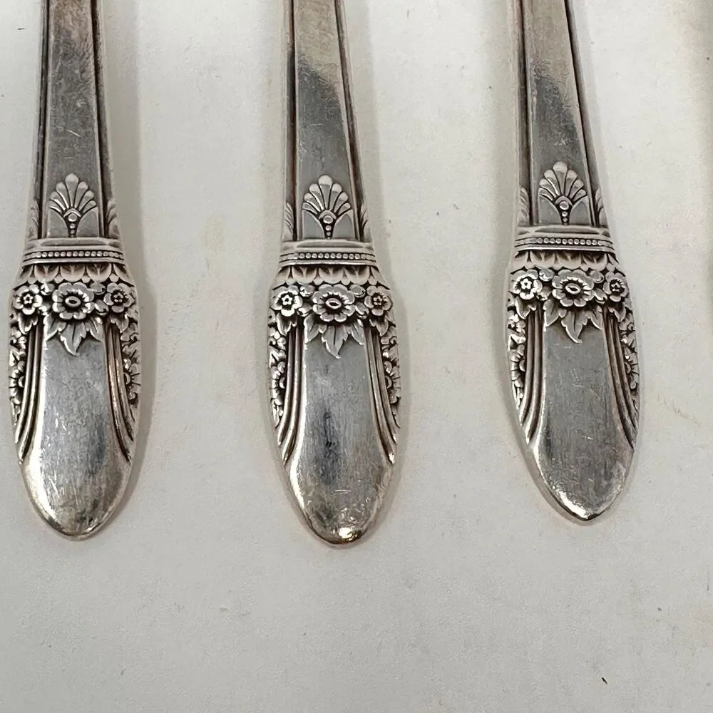 1847 Rogers Bros First Love Silverplate Salad Forks Set of 6 Vintage 1937